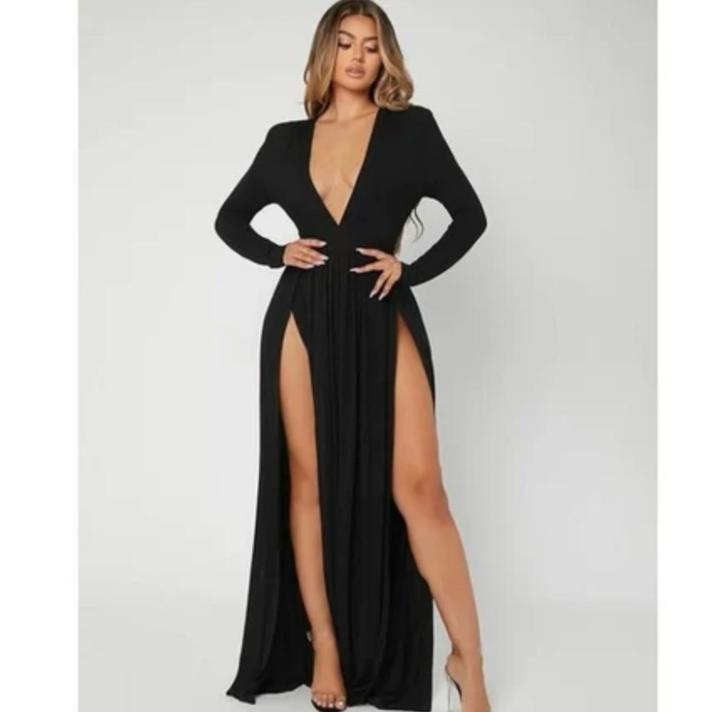 Sexy Black Long Sleeve Dress